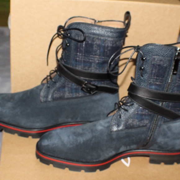 Christian Louboutin Men Navy Blue/Black Flat Boots main image 4